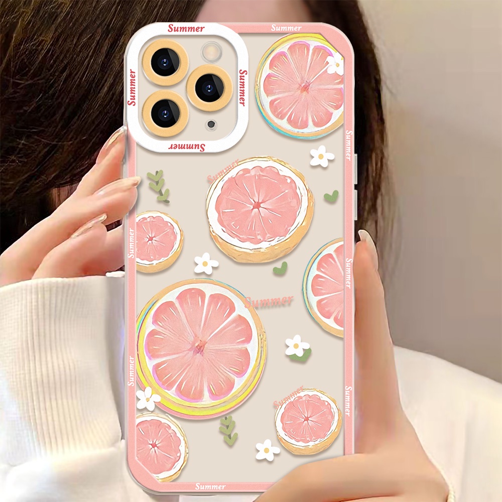 Soft Case TPU Transparan Motif Buah Angel Eyes Untuk iPhone 13 12 11 Pro MAX XS MAX XR X 7 8 Plus SE 2020