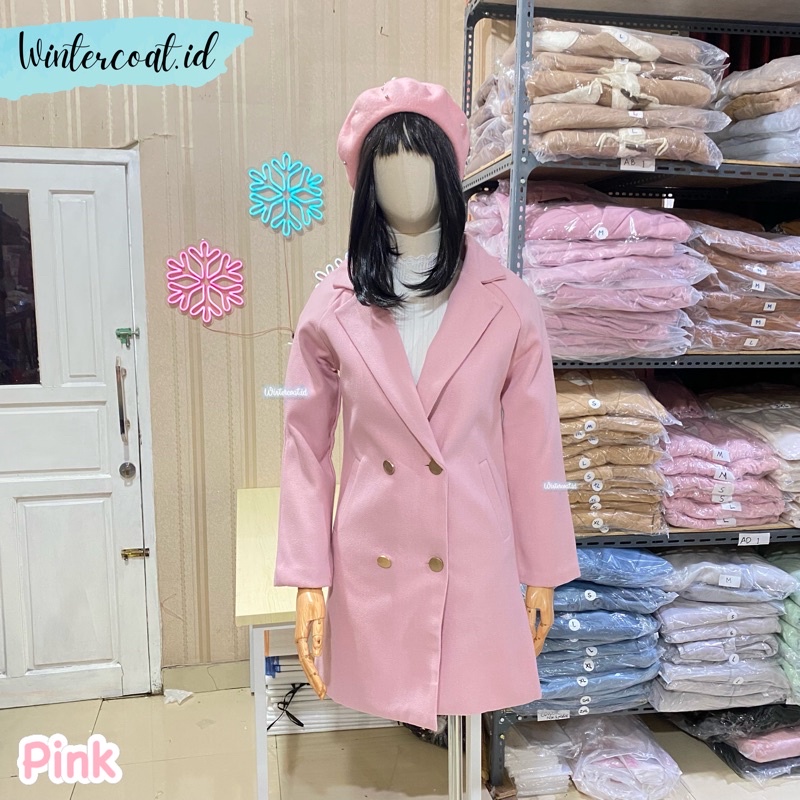 Coat wanita Kinan mantel wol jaket wool winter import korean style jacket cewek hangat