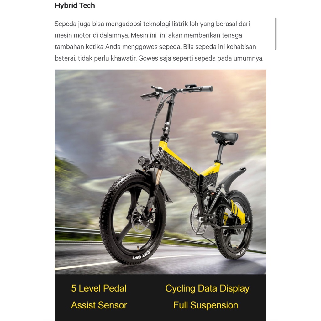 Sepeda Listrik Lipat Electric Lankeleisi G650 Vers 48V 10.4Ah-4