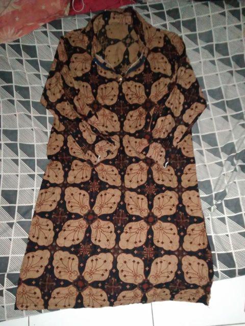 Tunic Latansa Genes Zipper Busui Jumbo Big Size Besar Tunik Batik Seragaman Batik Kerja Kantor