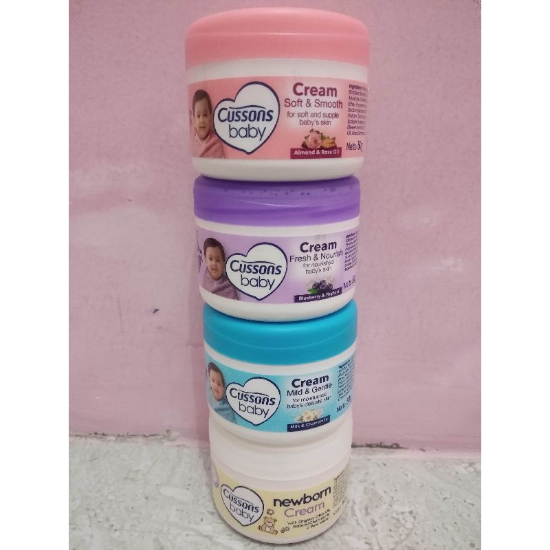 Cussons Baby Cream Jar 50gr (New Born, Mild&amp;Gentle, Soft&amp;Smooth)