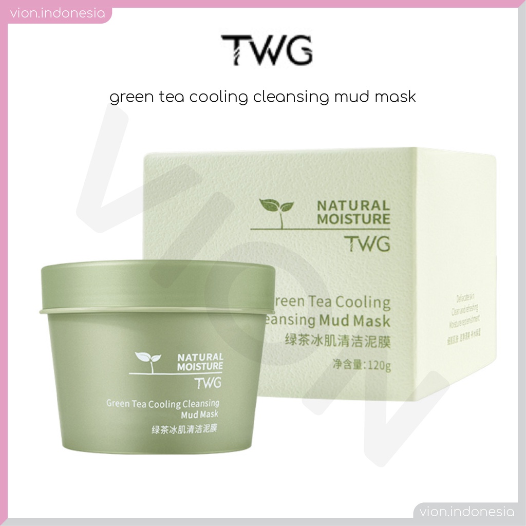 TWG Green Tea Clay Mask Cleansing Cooling Mud Mask Natural Moisture Original XX007