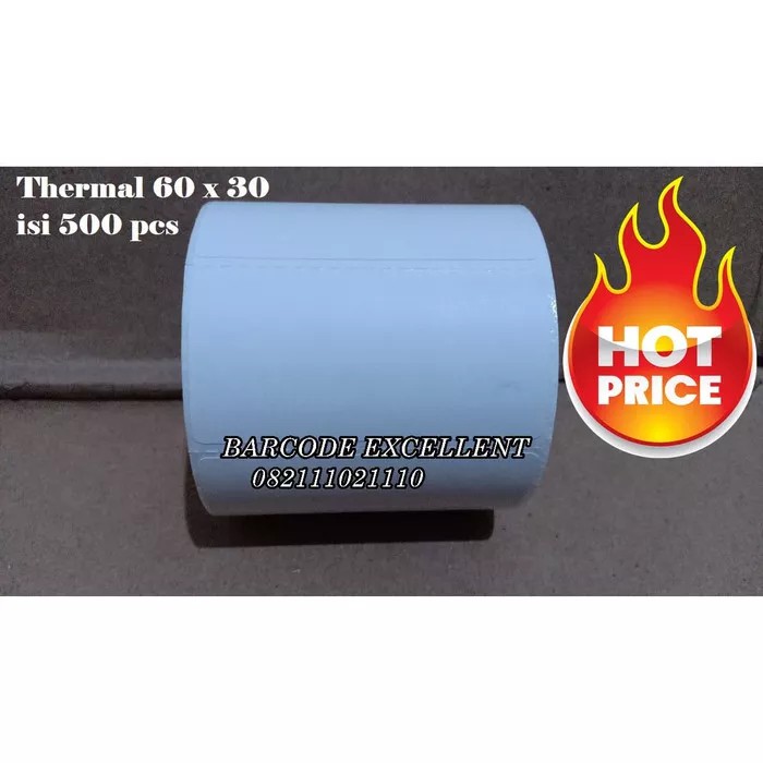 

Label Stiker Barcode Thermal 60X30 | 60 x 30 isi 500 core 1" xPrinter