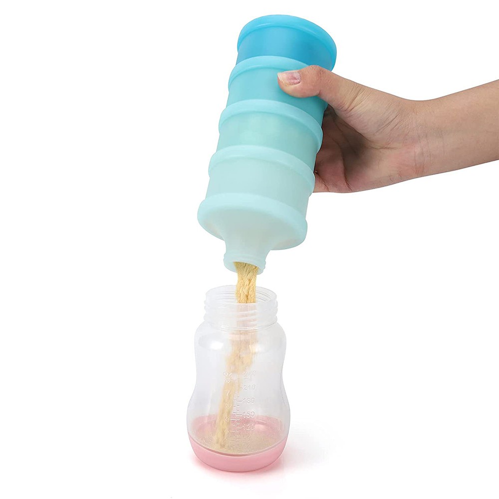 WONDERFUL 4 Layers Travel Storage Container Detachable Feeding Dispenser Milk Powder Box Portable Baby 4 Layers Large-capacity Snack/Multicolor