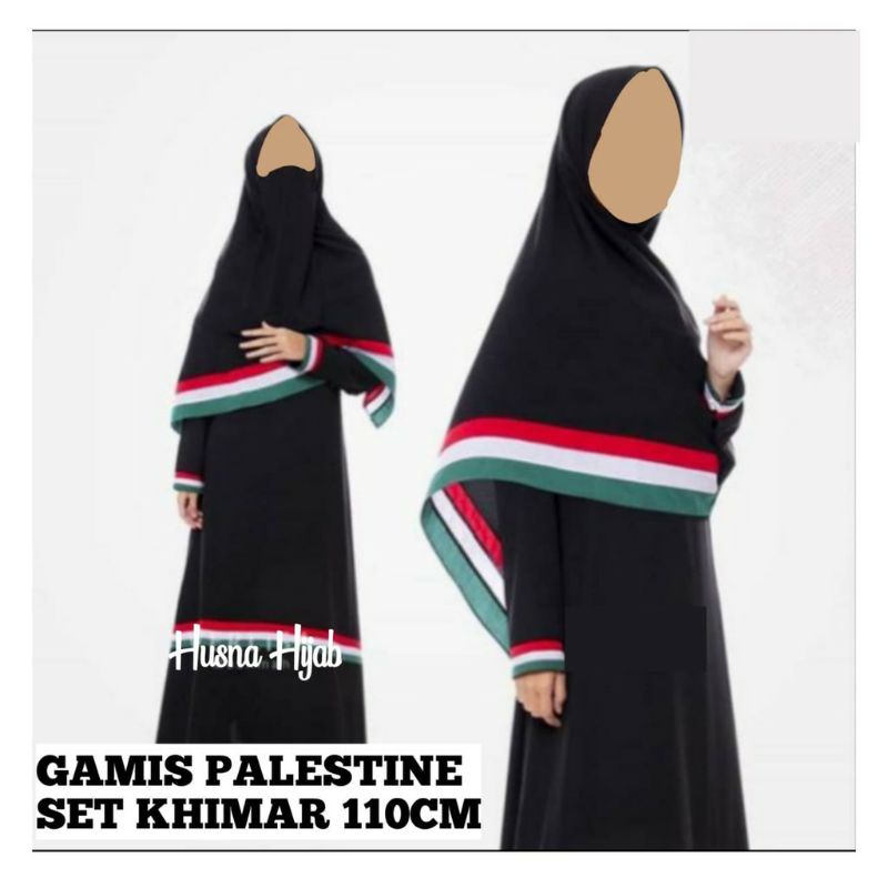 [HUSNA COLLECTION] Gamis Palestine Set Free Cadar / Set Gamis Palestine