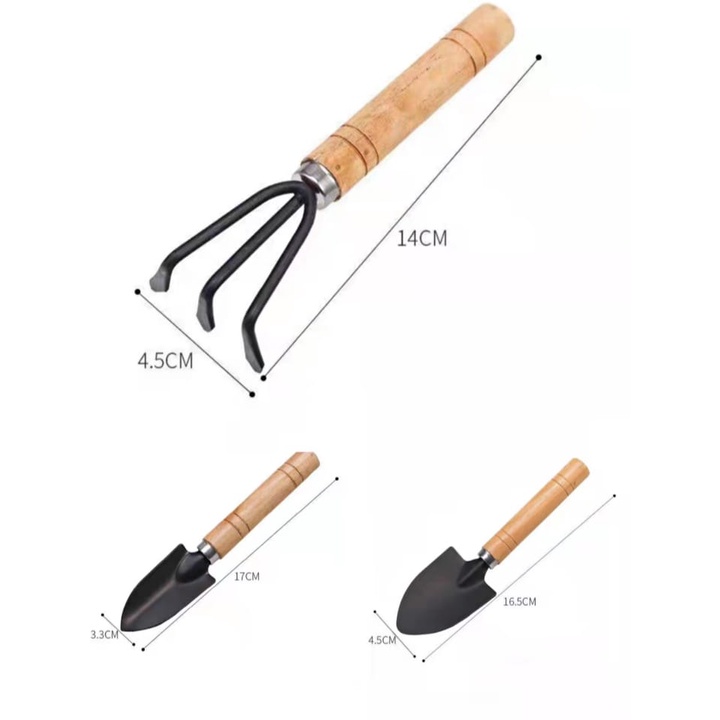 Alat Set 3 in 1 Mini Berkebun Bahan Tebal Sekop Garpu Cangkul Taman Kebun Tanaman Garden Tools Bonsai Cocok Tanam Bibit Buah