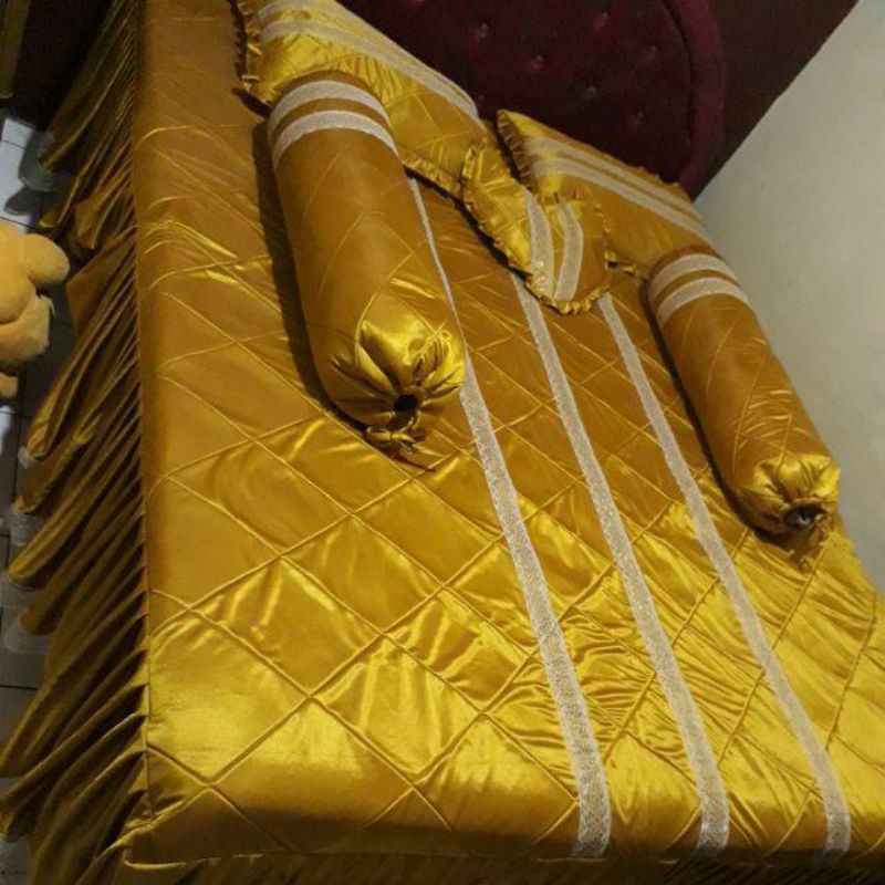 SPREI PENGANTIN 180 X 200, SEPREI PENGANTIN BARU, SEPREI PENGANTIN MEWAH, SEPREI PENGANTIN SATIN