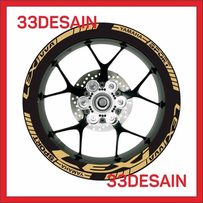 Aksesoris Motor Stiker Cutting Velg Lexi VVA Warna Stiker Gold 33Des