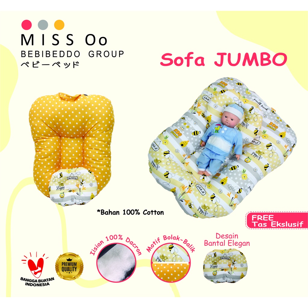 [Jumbo] Sofa Bayi Ukuran Besar / kasur bayi multifungsi ( FREE Bantal + TAS )