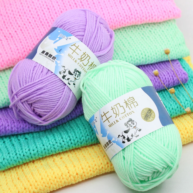 50g Benang rajut katun impor big ply/5ply milk cotton yarn crochet yarn