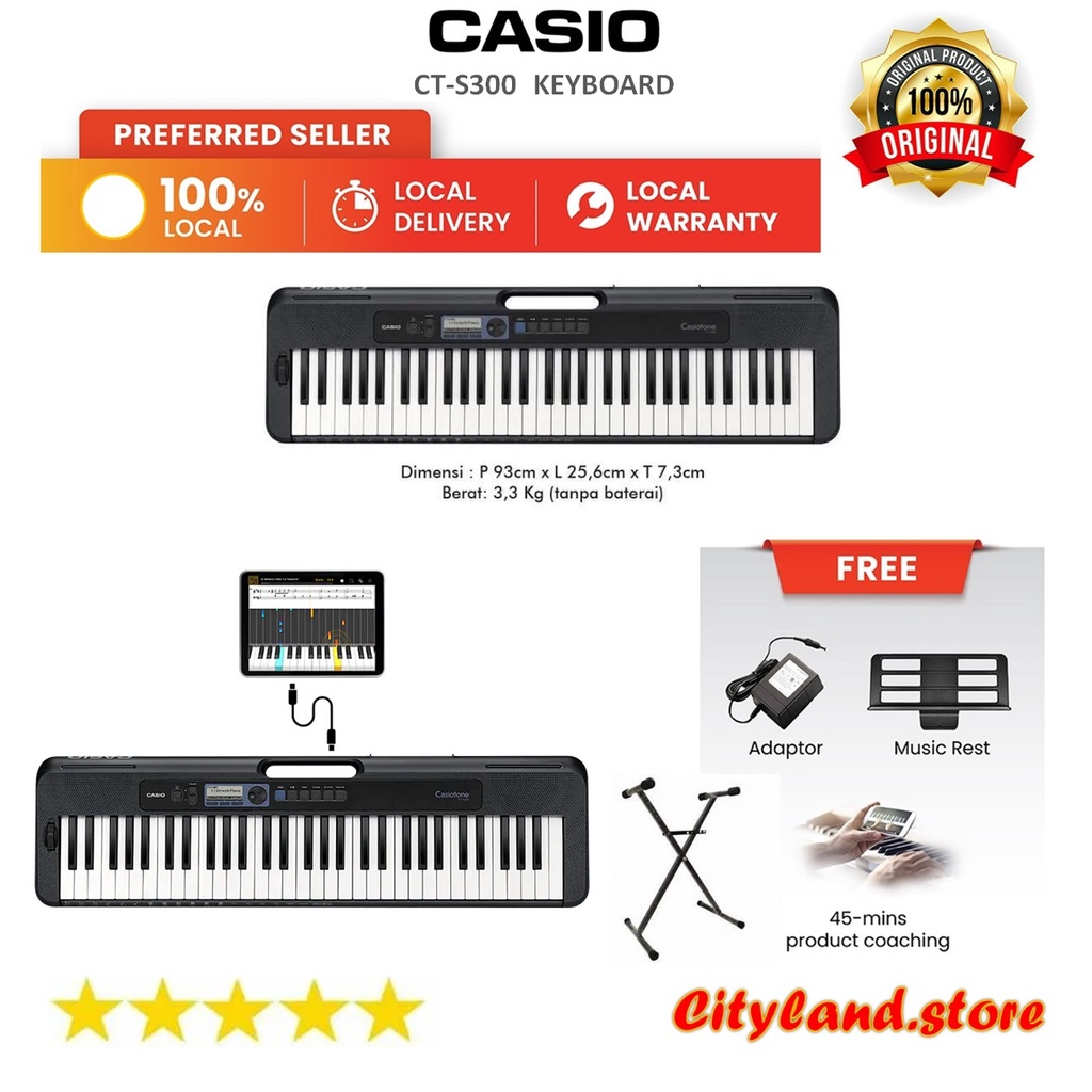 Keyboard Casio CT-S300 / CTS300 / CTS 300 Garansi Resmi original