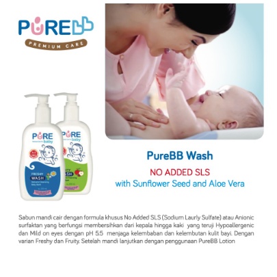 Pure BB Baby Wash 2 in 1 Freshy &amp; Fruity Wash Sabun Mandi Bayi Sabun Baby