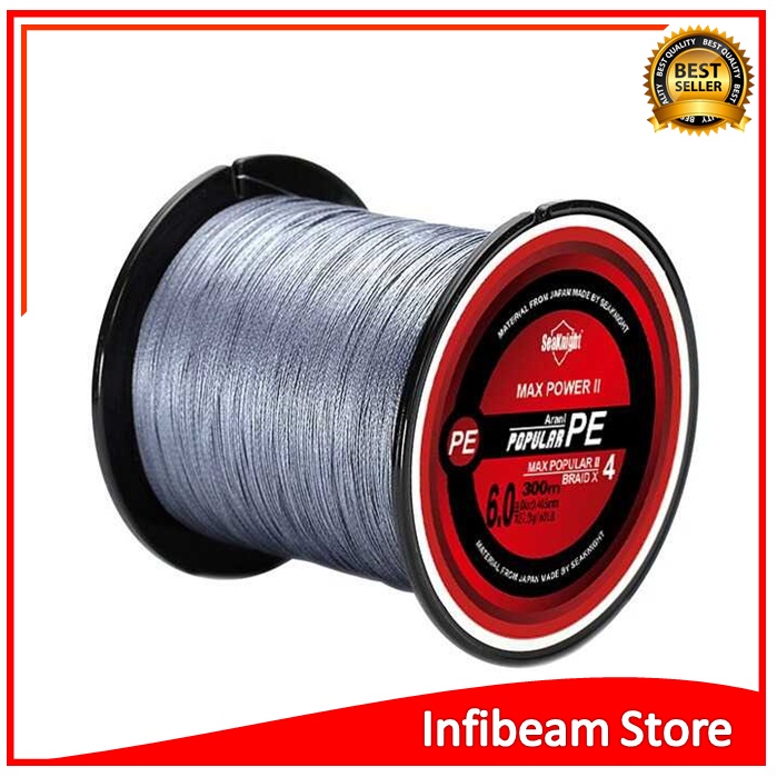TaffSPORT Senar Tali Benang Pancing Braided Thick Line 300M - Benang Tali Senar Pancing PE 300 Meter