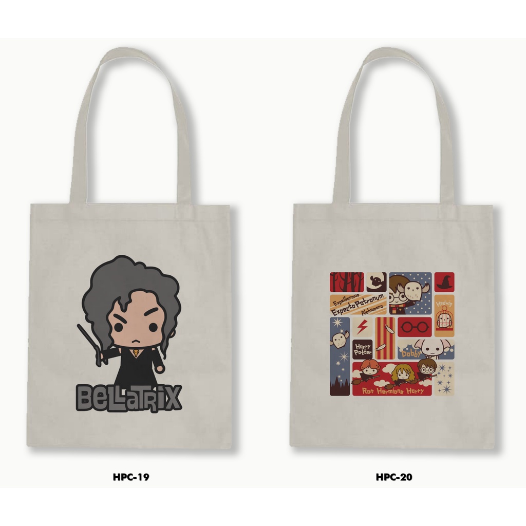 TOTE BAG BLACU -  HARRY POTTER CARTOON 01