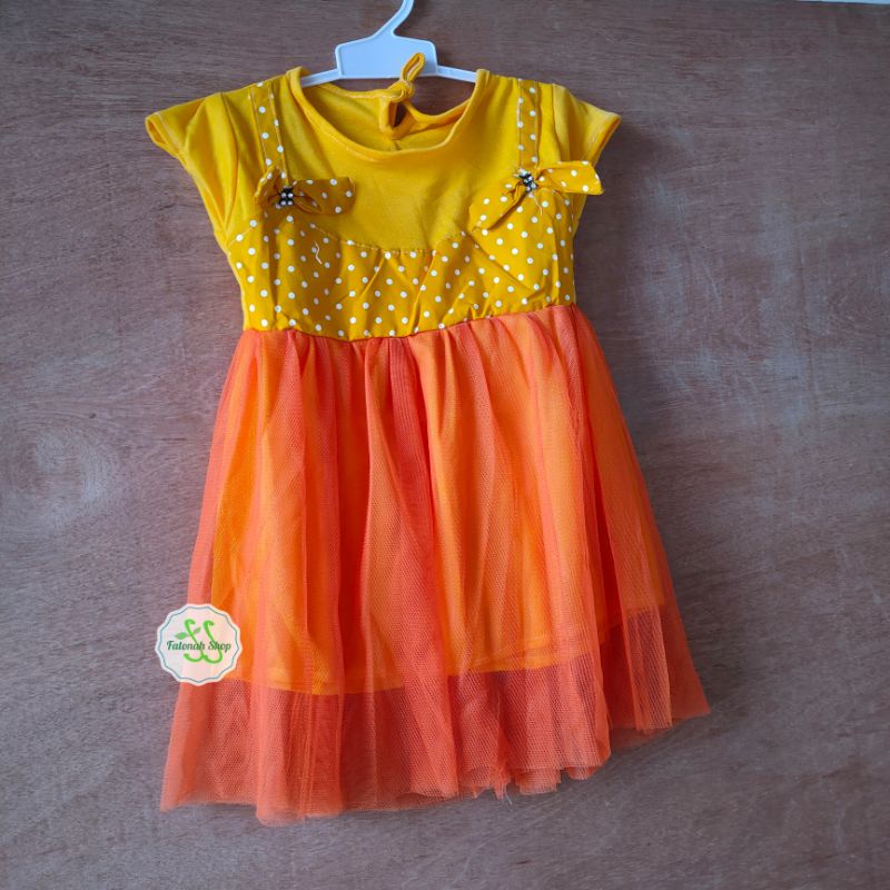 Dress anak 1 2 tahun baju anak cewek perempuan polka ( dress syantik polka )