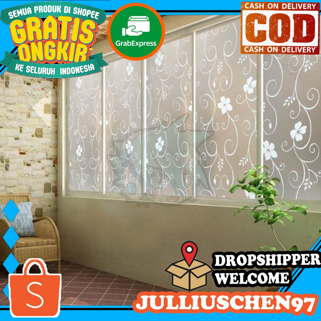 JJ CHEN Stiker Dekorasi Jendela Rumah / Stiker Kaca Film Jendela / Sticker Kaca Motif