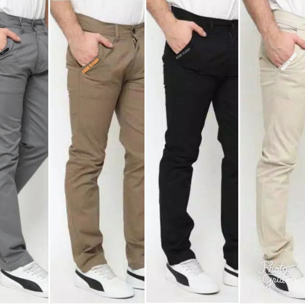 CELANA chino Panjang Pria Formal Bahan Katun Melar meral Slimfit