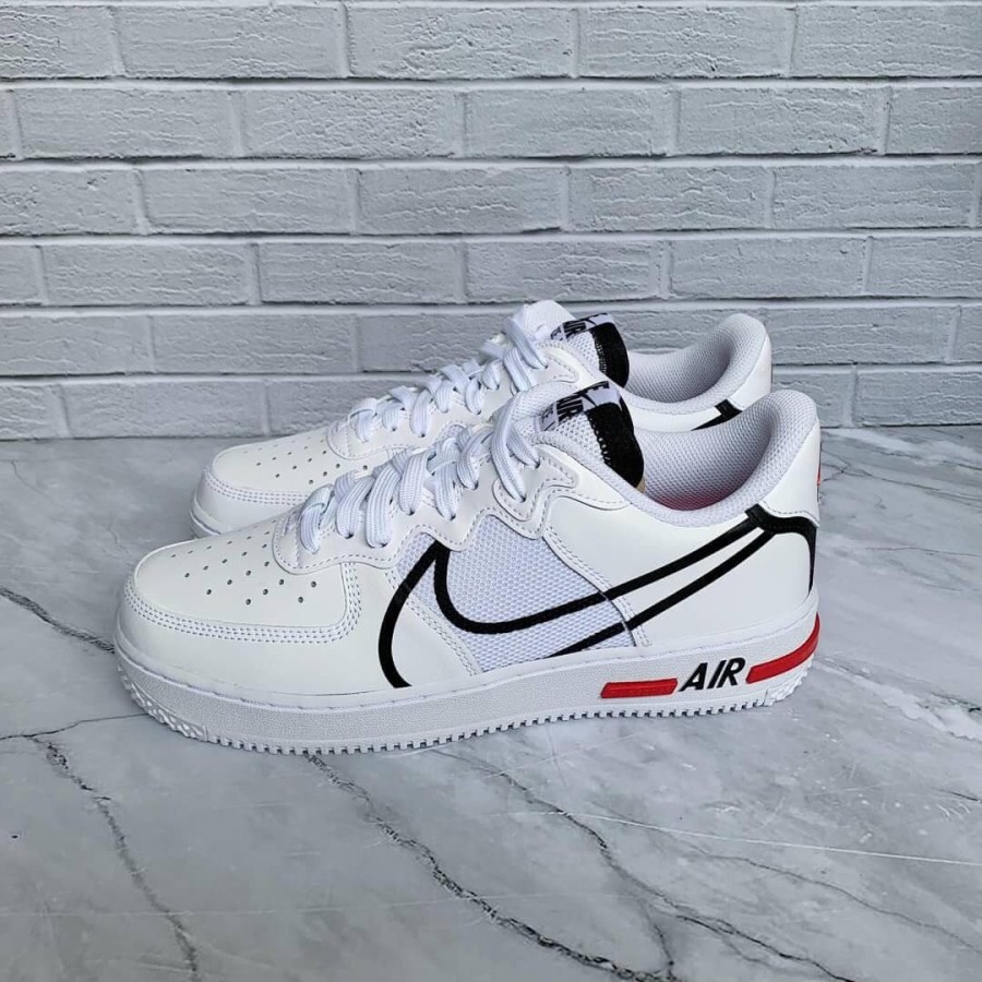 nike air force 1 react white black