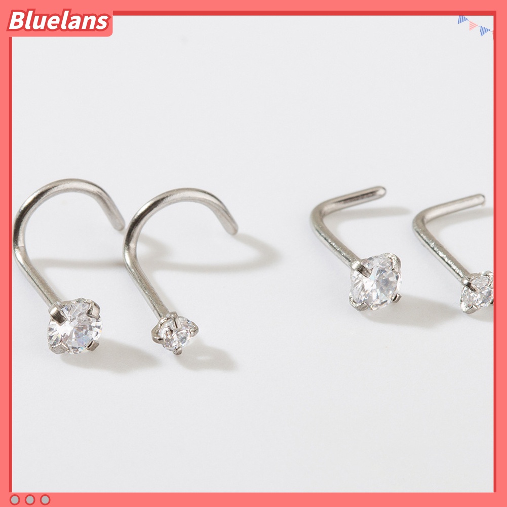 36 Pcs Cincin Tindik Hidung Bentuk C Aksen Berlian Imitasi Untuk Unisex