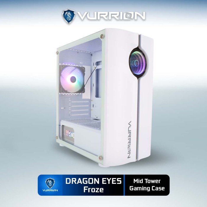 CASING komputer CPU Casing Computer Vurrion Dragon Eyes Gaming White