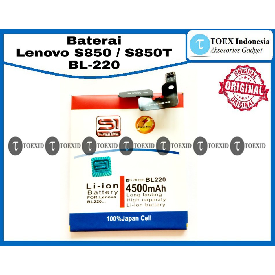 Baterai Lenovo S850 / S850T - BL220 - Batre Batrai Double Power IC - Super One Original