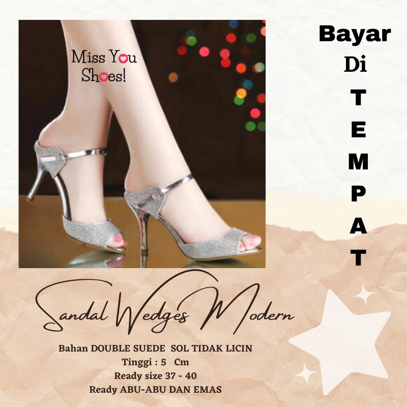 High Heels Wanita Glitter Hak 7 Ananta Silver Gold R2Berkualitas HAK LANCIP kekinian