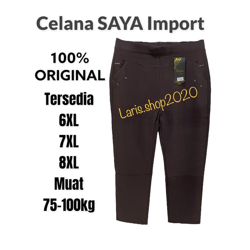 Celana SAYA IMPORT SUPER JUMBO POLOS Dan MOTIF BAHAN STRETCH 6XL¬8XL REAL PICT