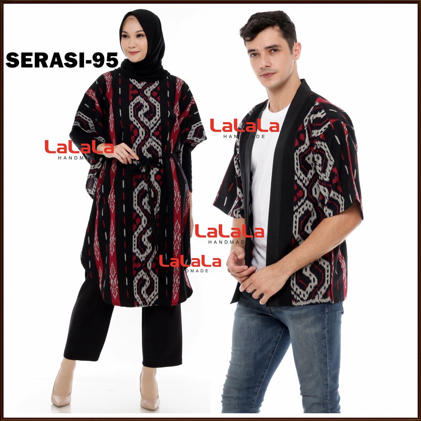 Set Couple tenun etnik - baju tenun, baju etnik - sarimbit atasan blazer tunik tenun