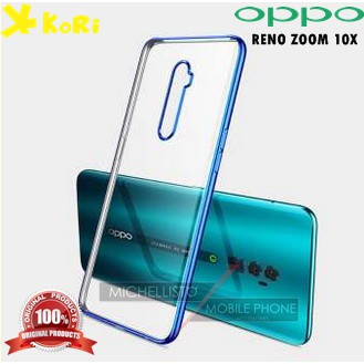 Case OPPO RENO ZOOM 10X Clear Plating List Chrome Soft Premium - Hitam