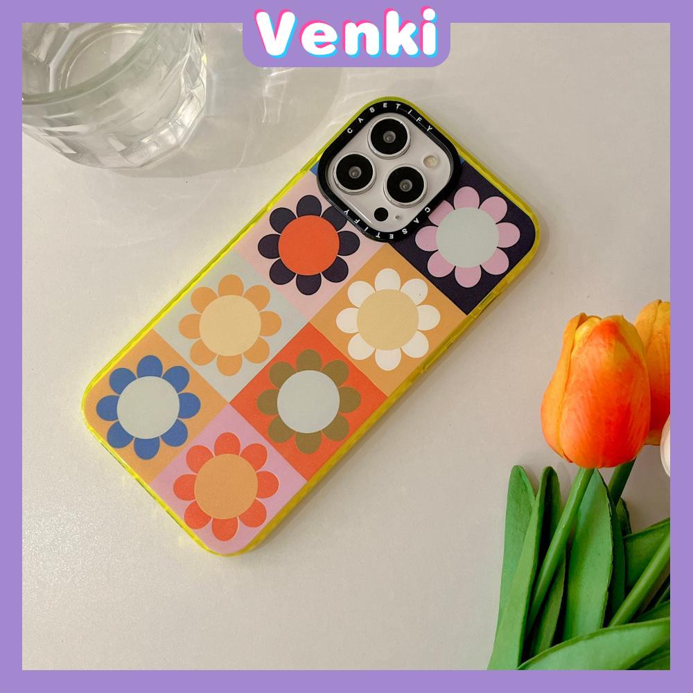 Casing Soft Case Silikon Motif Bunga Aster Warna Kuning Fluorescent Untuk iPhone 13 Pro Max 12 Pro Max 11 7 Plus