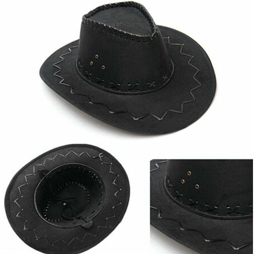 Topi cowboy dewasa kulit tebal / topi cowboi unisex