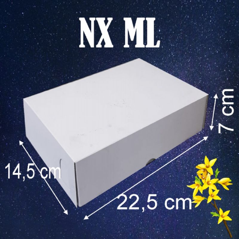 NX ML 310 gsm 22.5 x 14.5 x 7 Dus/Kardus/Kerdus/Kotak Nasi Makanan Roti Kue
