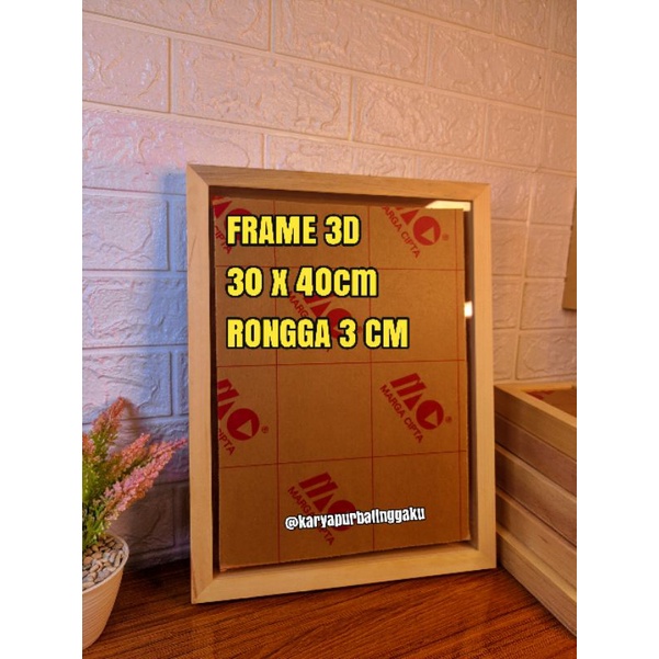 Figura / frame foto / Bingkai Kayu ukuran 12R 30x40 + Kaca Acrylic, anti pecah Original Terlaris
