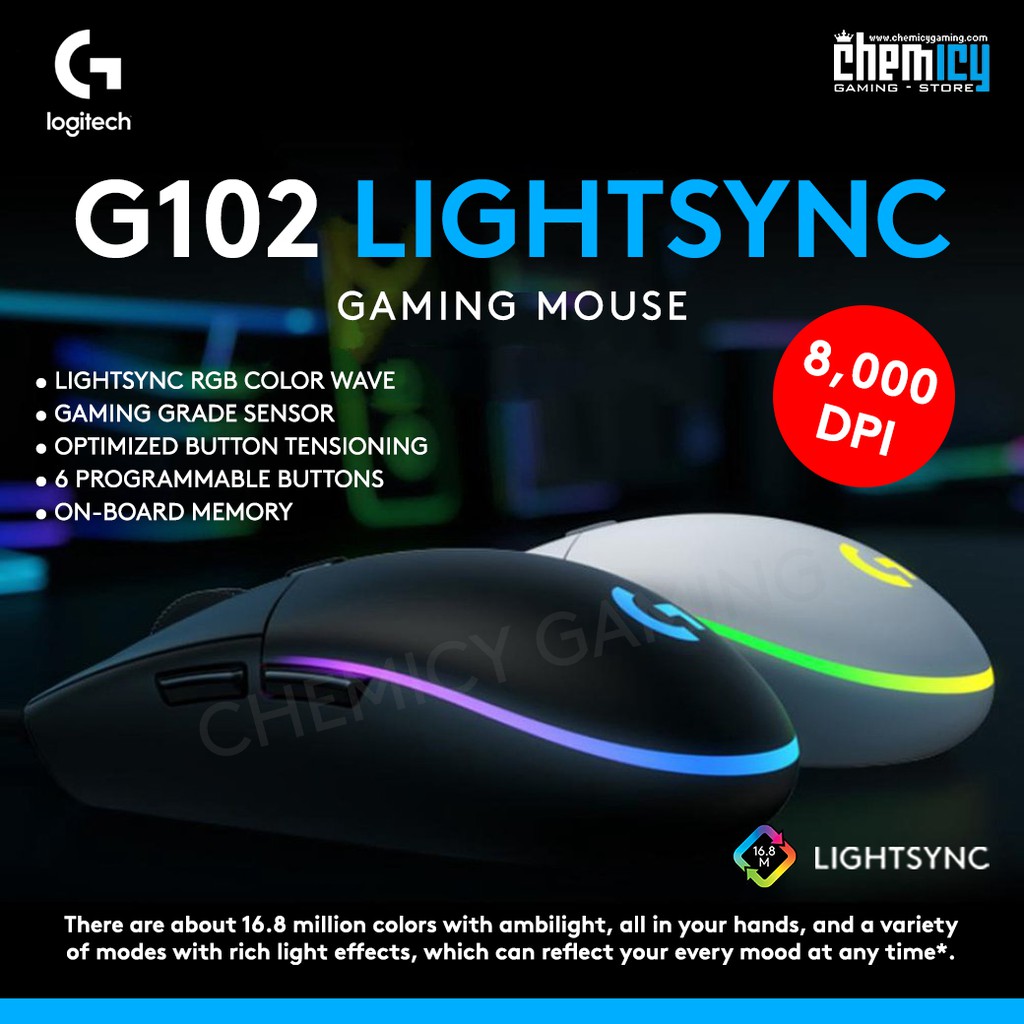 Logitech G102 V2 Lightsync RGB Gaming Mouse