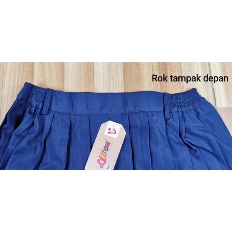 Rok Pramuka Plisir pendek Karet pinggang kantong samping 1-12 Litton / Seragam coklat plisket