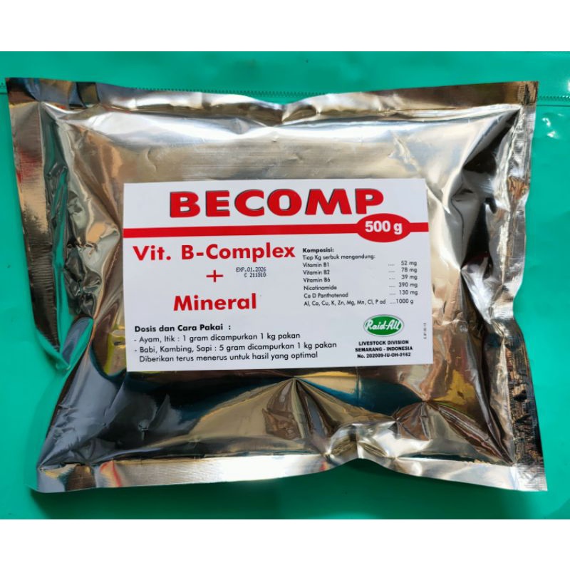 Raid all-Becomp 500 gram ternak vitamin B komplek+mineral