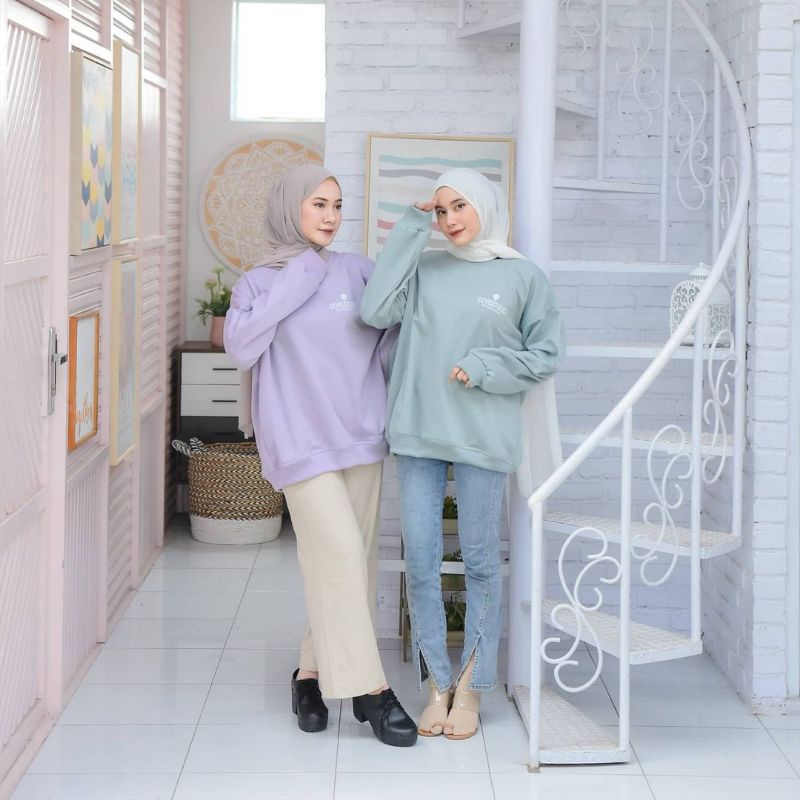 Sweater Basic Oblong Oversize Covestudo | Sweater Oversize Wanita Korean Style | Sweatshirt Ootd