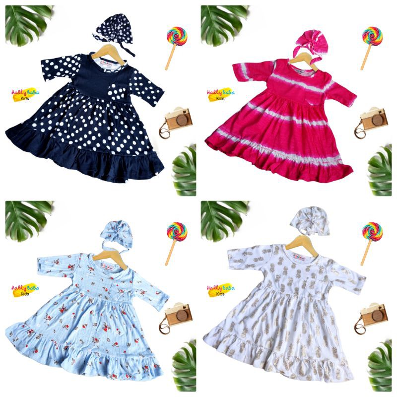 Hallybaba kids - Dress Bayi Free Turban Yumna 0-2th