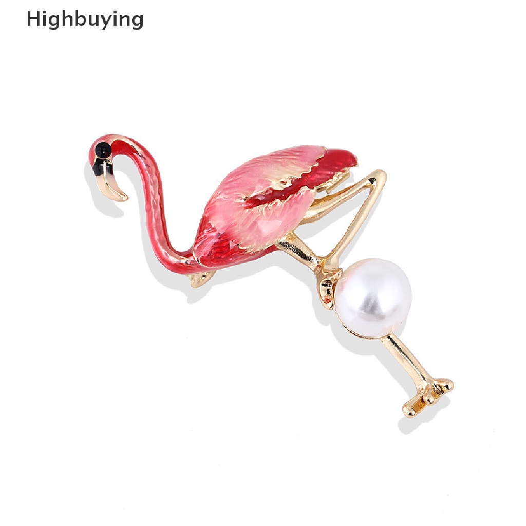 Hbid Bros Pin Enamel Desain Burung Flamingo Lucu Untuk Pria / Wanita