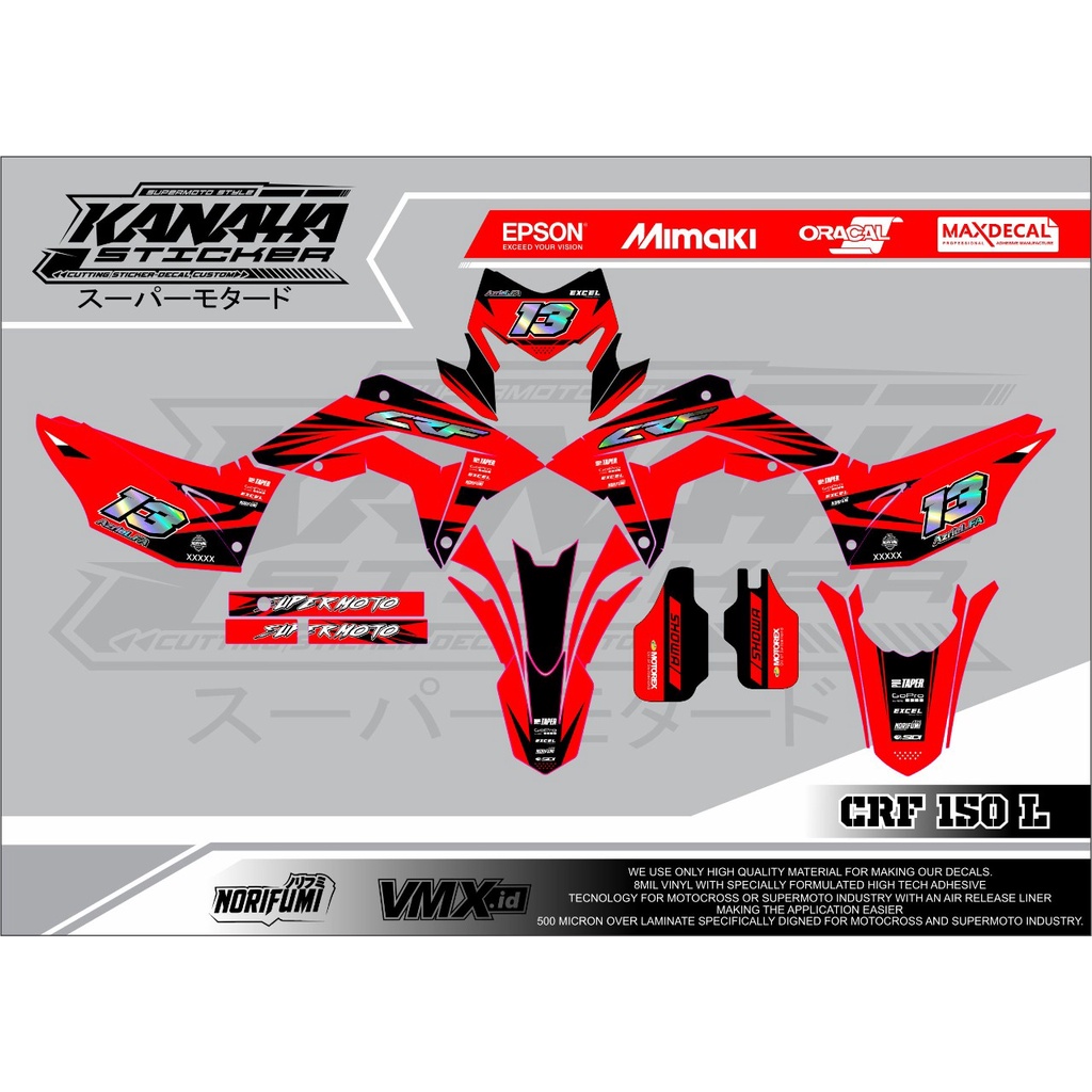 DECAL CRF / STICKER DECAL CRF / DECAL CUSTOM CRF HARGA TERMURAH-KNY2022