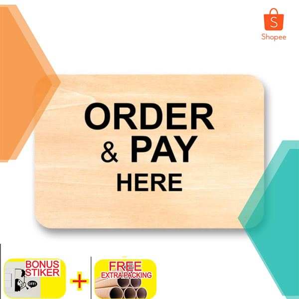 wall sign - order and pay here Keren