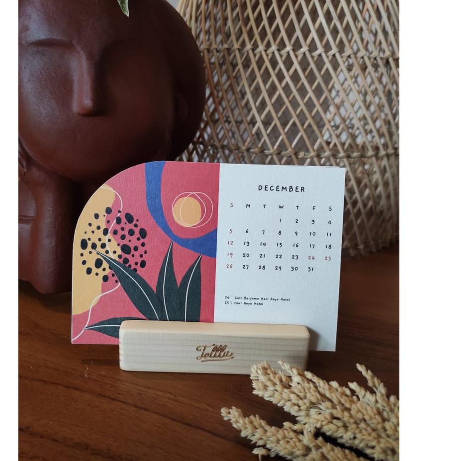 

[PROMO] TELLLU CRAFT 2021 Desk Calendar / Kalender Meja + Wood Stand