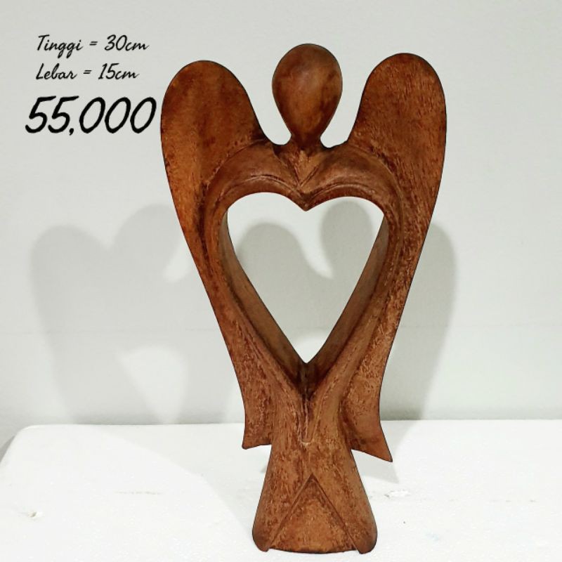 patung kayu love dekorasi ukir hiasan home decor homedecor