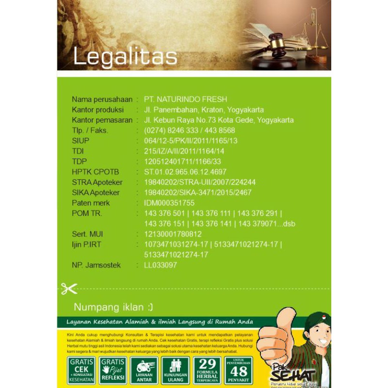 NATURINDO Obat Herbal Gurah Paru Paru Batuk Menahun Anosmia Sinusitis Asma Sesak Nafas Radang Tenggorokan Bron C Fit 40 KAPSUL-5