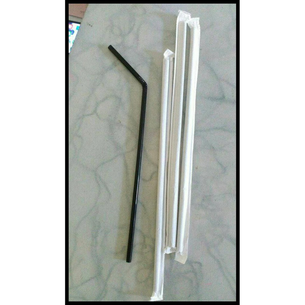 

Terpercaya Sedotan Steril Bungkus Kertas warna Hitam for Thaitea dll