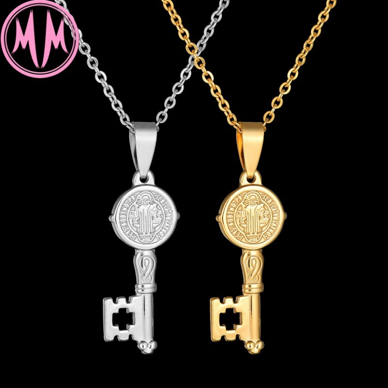 MORYMOSHI N471 Kalung Wanita Titanium Stainless Kunci Anti Karat Anti Luntur Fashion Korea