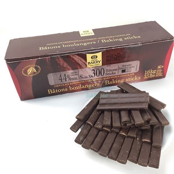 

CACAO BARRY CALLEBAUT BAKING STICKS BOX 1,6KG 44% CHOCOLATE BATON DARK