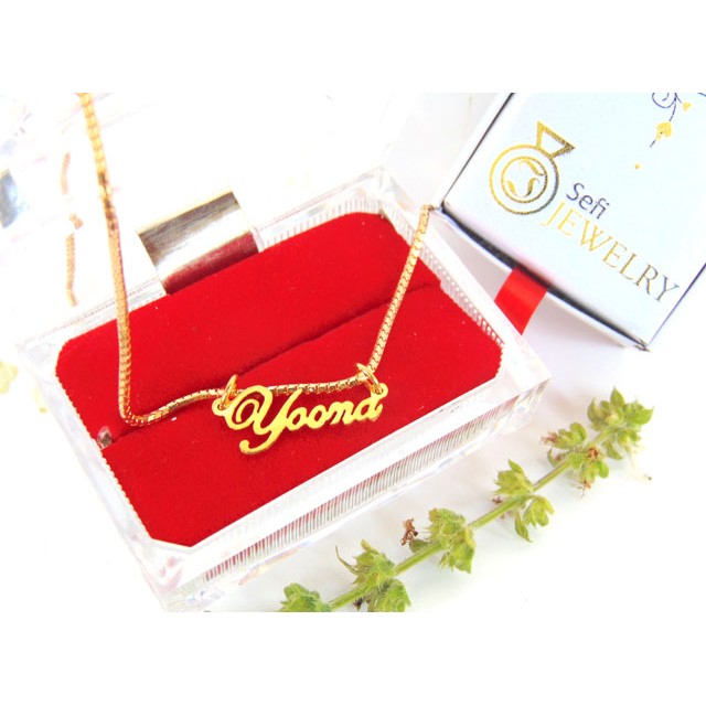 Kalung Nama Emas Asli 18 Karat Super Cantik