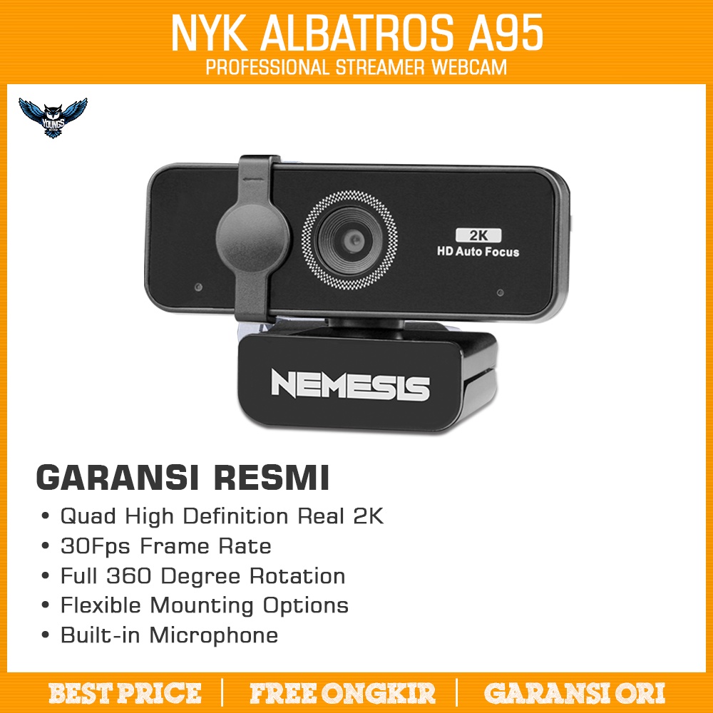 Webcam NYK Albatros A95 - QHD with 2K Resolution Auto Focus 30Fps A-95