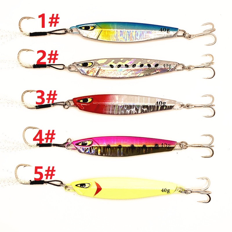 1pcs Luminous Slow Jigging Fishing Lure Metal Jig 15g /20g /30g /40g Umpan Pancing Jig Permen Slow Jig Memimpin Memancing Umpan Buatan Jigging